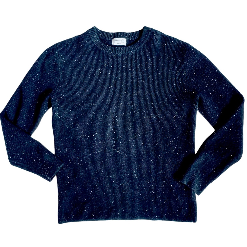 Candy & Caviar Cashmere Ribbed Cozy Soft Crewneck Black Sweater M